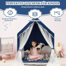 Speeltent voor binnen met mat, 121 x 105 x 137 cm, blauw