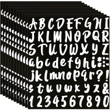 720 Pieces 10 Sheets Self-Adhesive Vinyl Sticker, Alphabet Letter Number Stickers for Mailbox, Door (White, 1 Inch)