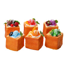 Accessoires de gâteaux artificiels réalistes en PU, lot de 6, 7 x 7 x 8 cm