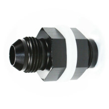 AN6-Stecker, Aluminium-Adapter, Kraftstofftank-Befestigungen, Brennstoffzellen-Schottverschraubungen, Gewinde 6AN-Anschluss, Gummischeiben, Schwarz