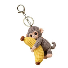 Einzigartiger, entzückender Affen-Schlüsselanhänger mit Banane,