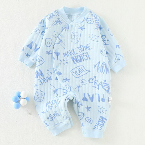 (Style E,90cm)Infant Cold Weather Bodysuit Multidesigns Thick Cotton Fabric Crawling Sleeping 2