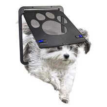 Hundeklappe für Fliegengittertüren, Große Magnetische Haustierklappe mit Verriegelung für Mittelgroße Bis Große Hunde, Robustes ABS