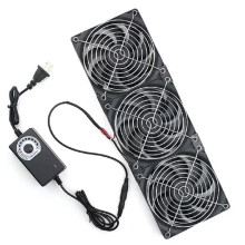 Ventola di Raffreddamento per Canile per Animali Domestici con Flusso D'Aria Elevato da 12 cm, Controllo Della Velocità, Ventola di Scarico C Spina