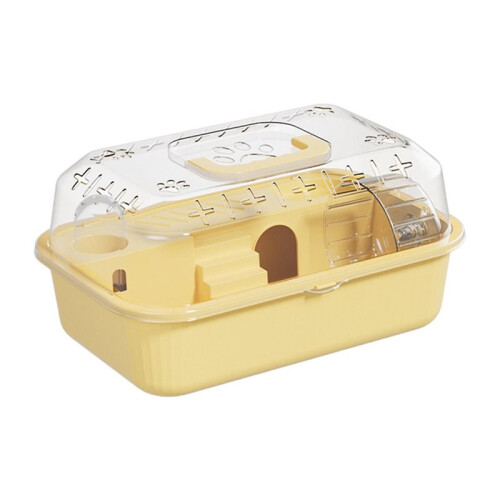 Petite Cage de Transport pour Hamster, Gerbilles et Cochons D'Inde - Jaune 1