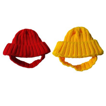 Stilvolle Strickmütze für Hunde, mit Fleece Gefütterte Wintermütze für Haustiere, Weiche Strickmütze, Perfekt Als Foto-Requisite.