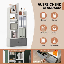 7-Tier Open Bookshelf with Drawer, 53x24x118 cm, White
