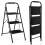 3-Step Folding Ladder, Non-Slip, Metal, Black 1