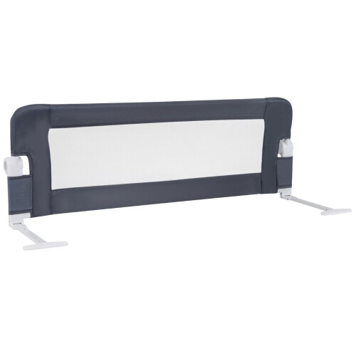 Foldable Toddler Bed Rail with Adjustable Straps, 121x40.5x42 cm, Gray