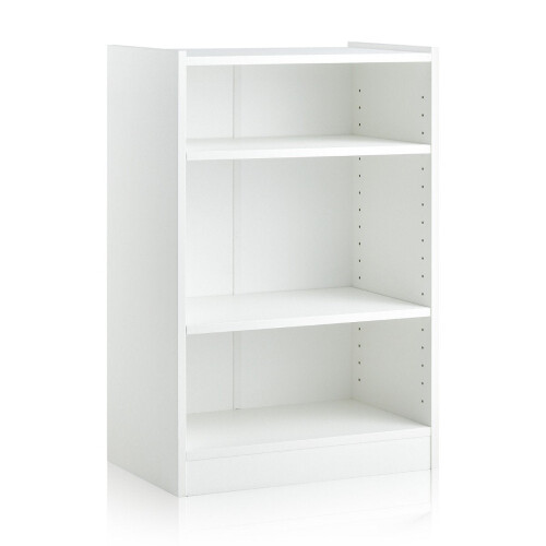 3-Tier White Bookshelf with Adjustable Shelves, 50x30x75 cm 1