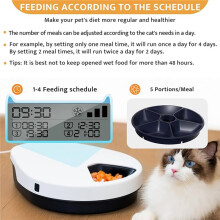 Automatic Pet Feeder Wet Food with Cooling, 5 Meal Timer Dispenser, Semiconductor Refrigeration Keeps Food Fresh EU