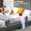 Foldable Toddler Bed Rail with Adjustable Straps, 121x40.5x42 cm, Gray 5