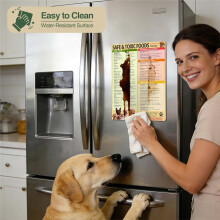 Safe and Toxic Foods Chart for Dogs Fridge Magnet 8.5x11 Inch - Waterproof Humidity Resistant Pet Safety Chart