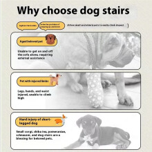 Rampas de Seguridad para Mascotas de 3 Escalones de Espuma de Alta Densidad, Antideslizantes, para Perros con Dolor Articular, para Sofá Cama.