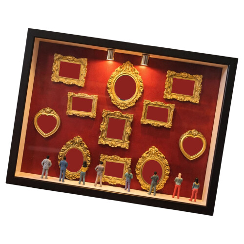 DIY Mini-Museen-Silhouetten-Box,-Schwarz