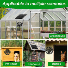 100W Exhaust Fan with Solar Panel Set, Round Ventilation Fan for Outdoor Chicken Coop, Shed,and Air Circulation System