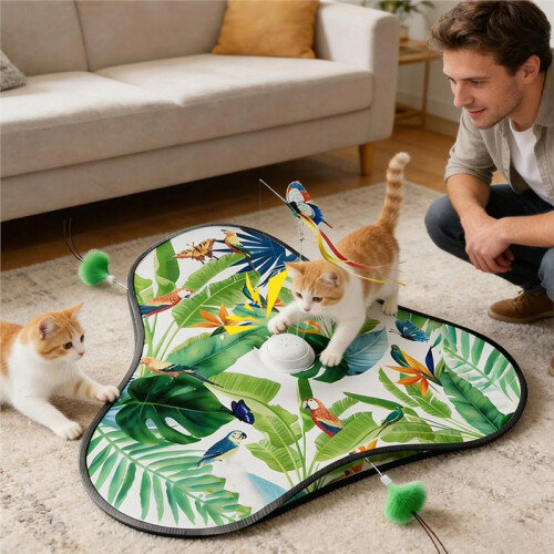 Interactive Cat Toy 2-in-1 Rolling Automatic Interactive Pet Games Automatic Cat Toy for Home Outdoor  Training A 1