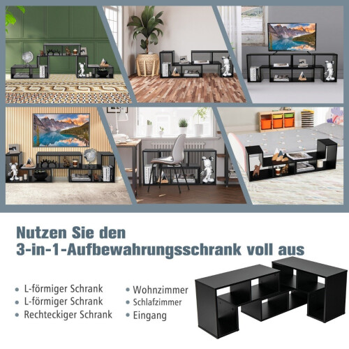 Suporte modular de madeira para TV, 3 peças, compatível com TVs de até 65" 2