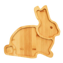 Unique Rabbit/Carrot Designs Plate Wooden Snacks Tray For-hare