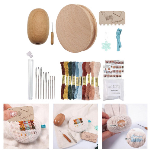 Easy to Use Polyester Thread Darning Tool Set for Clothing 1