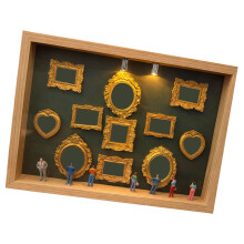Shadows Box Frame Set,DIY Mini Museums Silhouettes-wood color