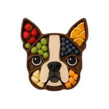 Wooden Dish For Serving Fruits And Desserts Wooden-fighting dog