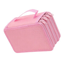 Practical 4 Compartment Zippered Stationeries Case Tear-pink