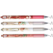 4 STKS Rose Bloemen Patroon Gel Inkt Pen Intrekbare Gel Pen