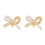 Clip d'oreille Chic demi-perles en forme de nœud, accessoire-Or 1