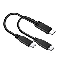 Y Shaped USB C Splitter Cable 11.81inch Length Supports 15W-A