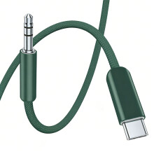 Reis USB C naar 3,5 mm stereogeluidskabel-donker nachtgroen