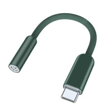 Adaptateur de casque USB C tressé mâle à femelle-vert nuit foncé