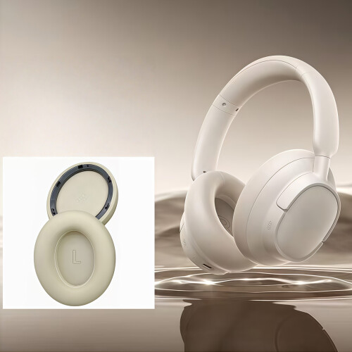 Coussinets d'oreille ergonomiques en cuir souple, avec-Beige 2