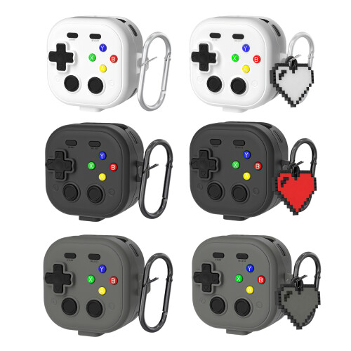 Innovative Retro Gamepad Shape Design Earphone Case With-Gray B 1