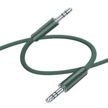 Câble de connecteur sonore tressé de 3,5 mm,-vert nuit foncé