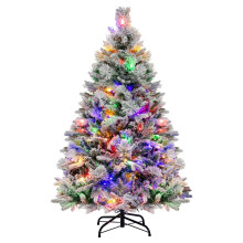 Árvore de Natal artificial de 136 cm com neve e 8 modos de luz