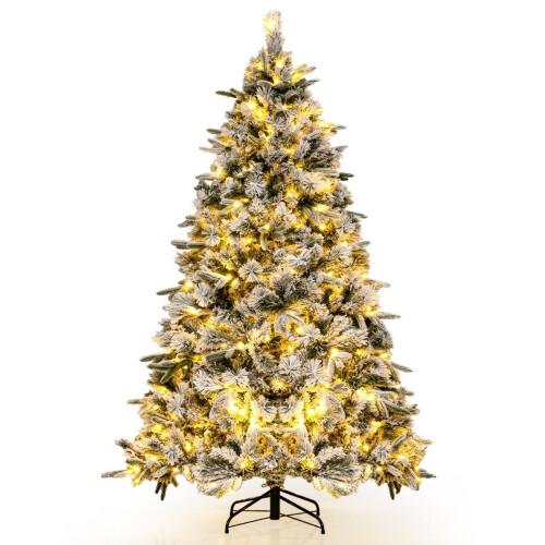 180 cm Artificial Christmas Tree with Snow & 250 LED Lights