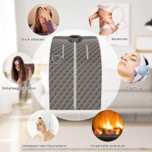 Sauna a vapor portátil, 3L 1000W, 9 configurações de temperatura, cinza
