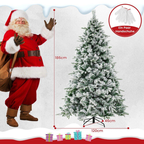 180 cm Artificial Christmas Tree with Snow & 250 LED Lights 1