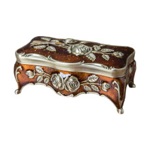 Elegante Romance Rose Designs Schmuckschatulle mit-Bronzebraun