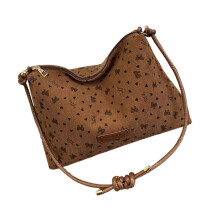Sac élégant en velours côtelé avec sac à bandoulière-brun