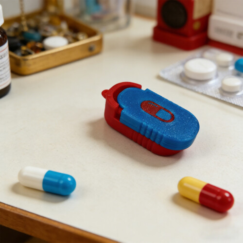 Keychain Pills Box With Sliding Lid For Vitamins & Small Items 1