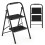 2-Step Folding Ladder with Padded Handle, 47x39x71 cm, Black 2
