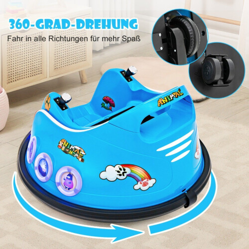 12V Kids Bumper Car with 360 Spin, Music & Remote Control 2