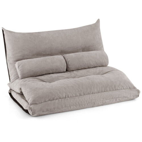 Sofá-cama ajustável 3 em 1 com almofadas, cinza 1