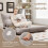 Sofá-cama ajustável 3 em 1 com almofadas, cinza 5