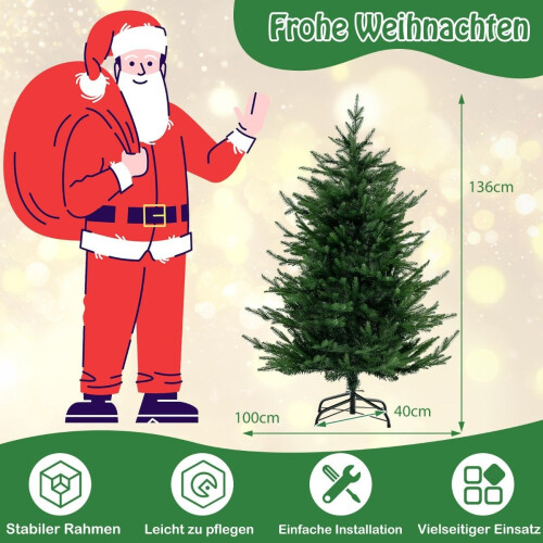 Árvore de Natal artificial de 136 cm com 180 luzes LED 1