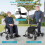 2-in-1-Rollator und Rollstuhl, leicht, höhenverstellbar 4