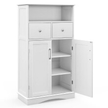 Badkamerkast, vrijstaand, 2 deuren, 60x30x108 cm, wit