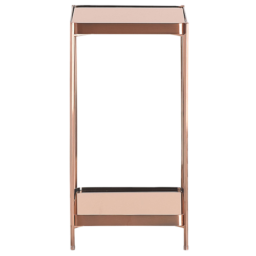 Beliani Side Table ALSEA Tempered Glass Copper 1